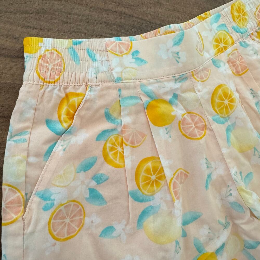 NWT Janie and Jack Little Girls Shorts Size 5 Citrus Lemon Cotton Summer Spring - Picture 3 of 7